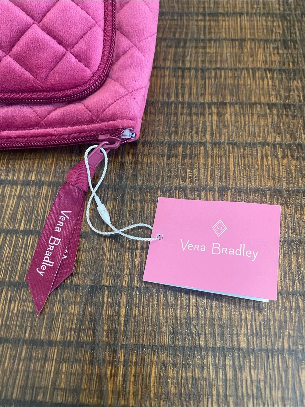 Vera Bradley Majestic Magenta Quilted Compact Organizer Breast Cancer Awareness